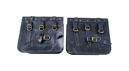 For Royal Enfield Classic 650 Genuine Leather Pannier Bags With Mounting