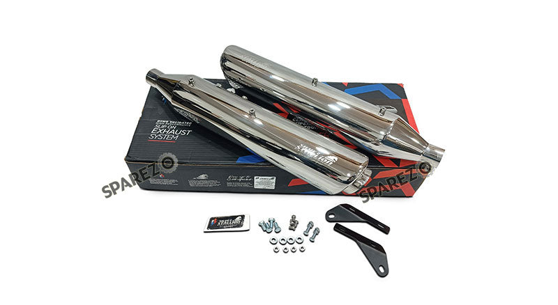 For Royal Enfield Classic 650 Silver Stallion Exhaust Silencer Pair Polished