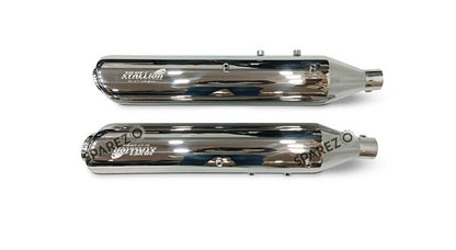 For Royal Enfield Classic 650 Silver Stallion Exhaust Silencer Pair Polished