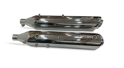 For Royal Enfield Classic 650 Silver Stallion Exhaust Silencer Pair Polished
