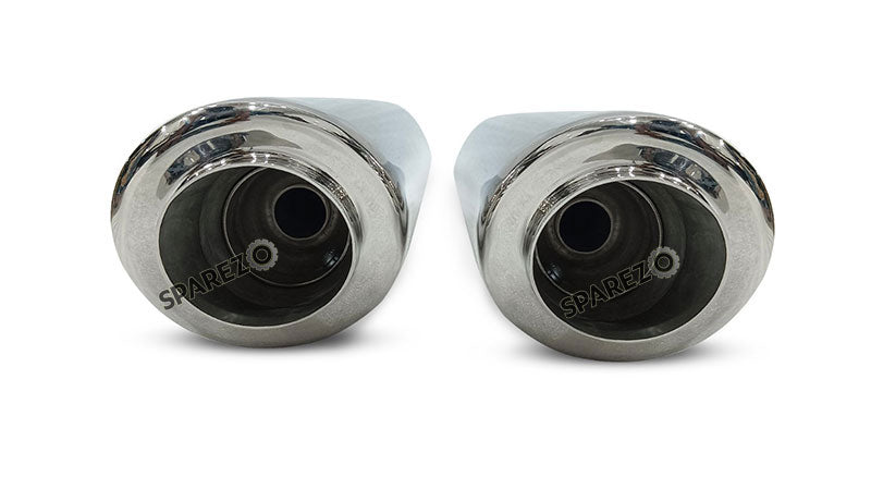 For Royal Enfield Classic 650 Silver Stallion Exhaust Silencer Pair Polished