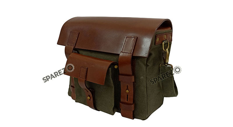For Royal Enfield Classic 650 Genuine Leather Pannier Bags Olive With Mounting