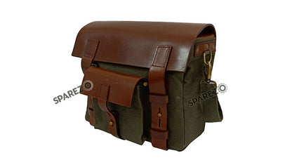 For Royal Enfield Classic 650 Genuine Leather Pannier Bags Olive With Mounting
