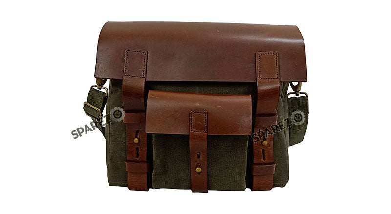 For Royal Enfield Classic 650 Genuine Leather Pannier Bags Olive With Mounting
