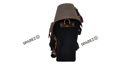 For Royal Enfield Classic 650 Genuine Leather Pannier Bags Black With Mounting