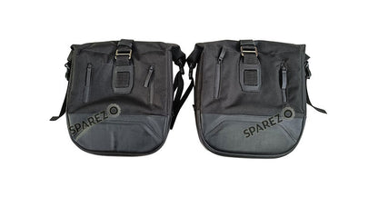 For Royal Enfield Classic 650 Genuine Leather Pannier Black Bags With Mounting