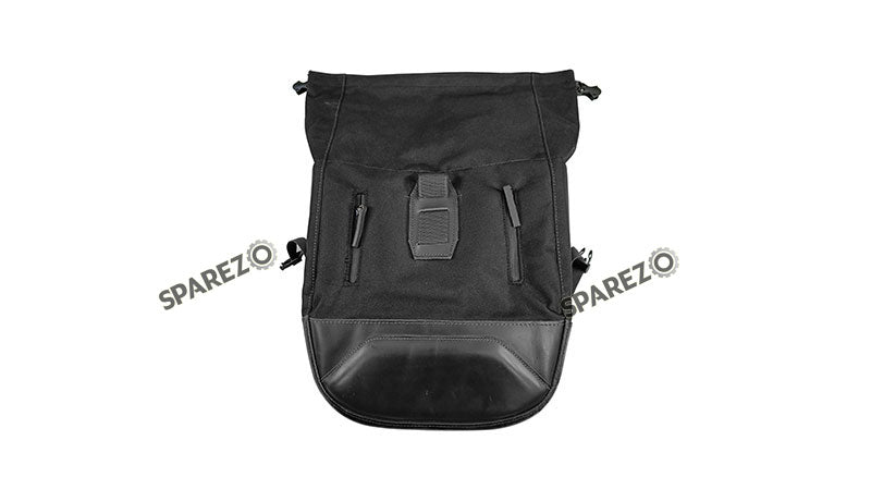For Royal Enfield Classic 650 Genuine Leather Pannier Black Bags With Mounting
