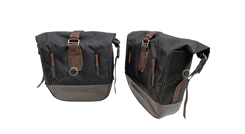 For Royal Enfield Classic 650 Genuine Leather Pannier Black and Brown Bags With Mounting