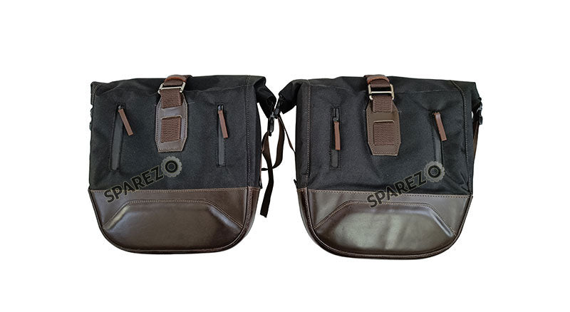 For Royal Enfield Classic 650 Genuine Leather Pannier Black and Brown Bags With Mounting