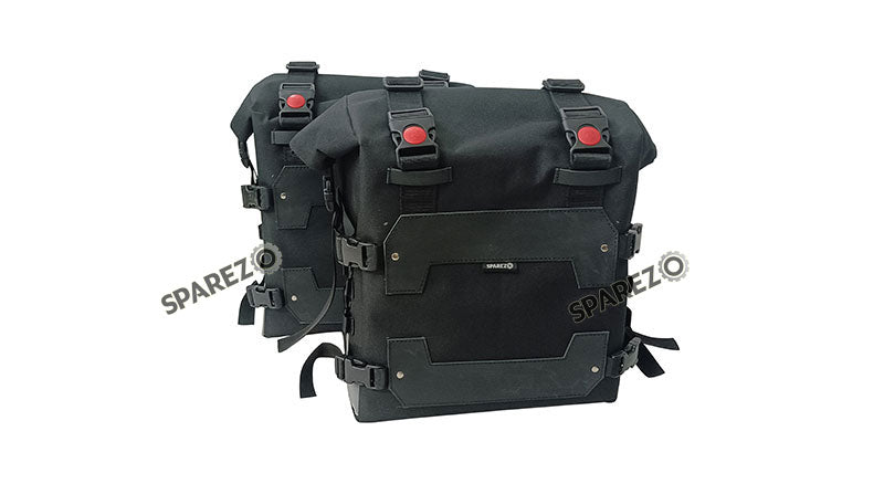 For Royal Enfield Classic 650 Canvas Pannier Bags Black With Mounting
