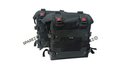 For Royal Enfield Classic 650 Canvas Pannier Bags Black With Mounting