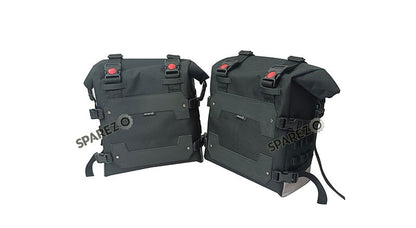 For Royal Enfield Classic 650 Canvas Pannier Bags Black With Mounting