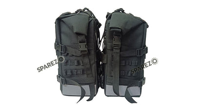 For Royal Enfield Classic 650 Canvas Pannier Bags Black With Mounting