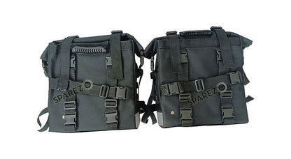 For Royal Enfield Classic 650 Canvas Pannier Bags Black With Mounting