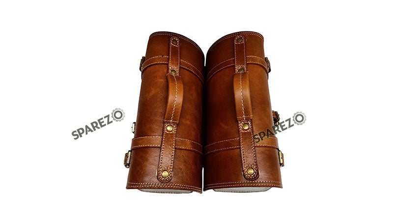 For Royal Enfield Classic 650 Genuine Leather Pannier Saddle Bags Brown Tan and Mounting
