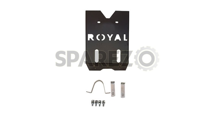 Royal Enfield Classic 350cc 500cc Engine Guard Skid Plate Steel Black - SPAREZO