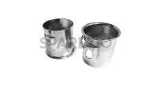 Royal Enfield Front Fork Cover Tube Short Pair Chrome - SPAREZO