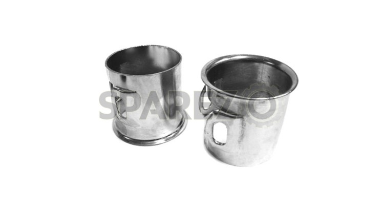 Royal Enfield Front Fork Cover Tube Short Pair Chrome - SPAREZO