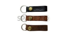 Royal Enfield 3 Unit Embossed Leather Key Ring - SPAREZO