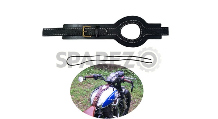 Royal Enfield Classic 350cc 500cc Fuel Gas Petrol Tank Leather Belt Black Color - SPAREZO