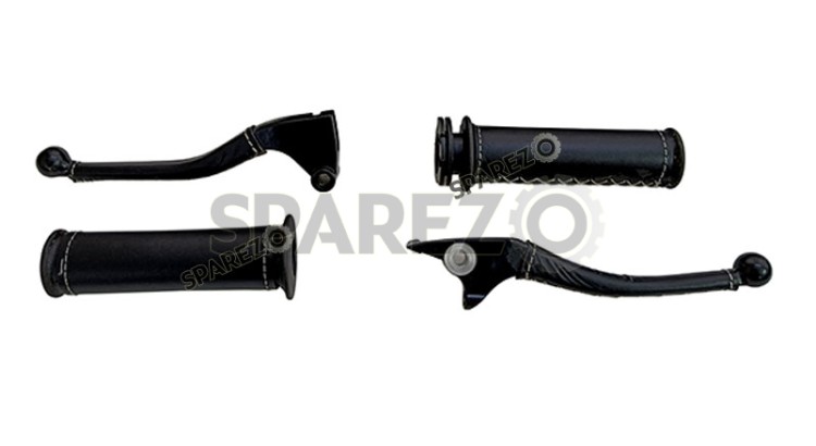 Royal Enfield Classic 350cc 500cc Grip Set and Lever Set Black - SPAREZO