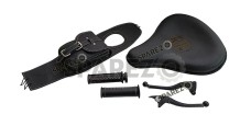 Royal Enfield Classic 350cc 500cc Seat Tank Belt With Grip Set and Lever Set Black - SPAREZO