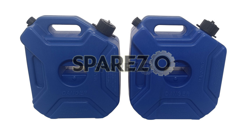 Royal Enfield Blue Color Jerry Can Pair With Mount For BS6 Himalayan 411