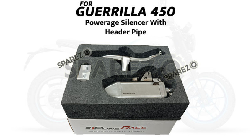 Silencieux Powerage Pour Royal Enfield Guerrilla 450 - Échappement Inox Avec Tuyau - Neuf 2024