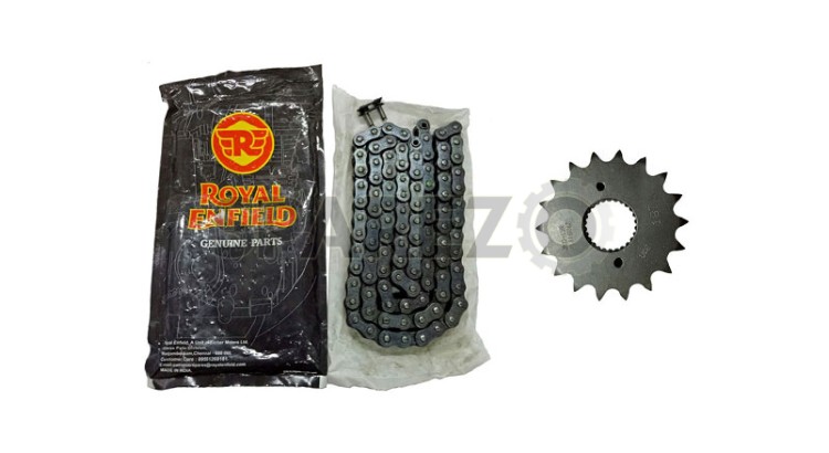 Royal Enfield 102 Link Chain & 18T Front Sprocket For Classic 500cc Model - SPAREZO