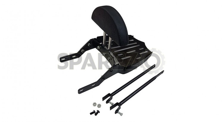 Royal Enfield Classic 350cc 500cc Rear Luggage Rack Black With Backrest - SPAREZO