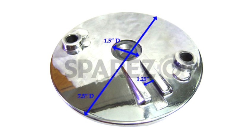 Royal Enfield Polished Front Brake Plate Assembly 7" Inch