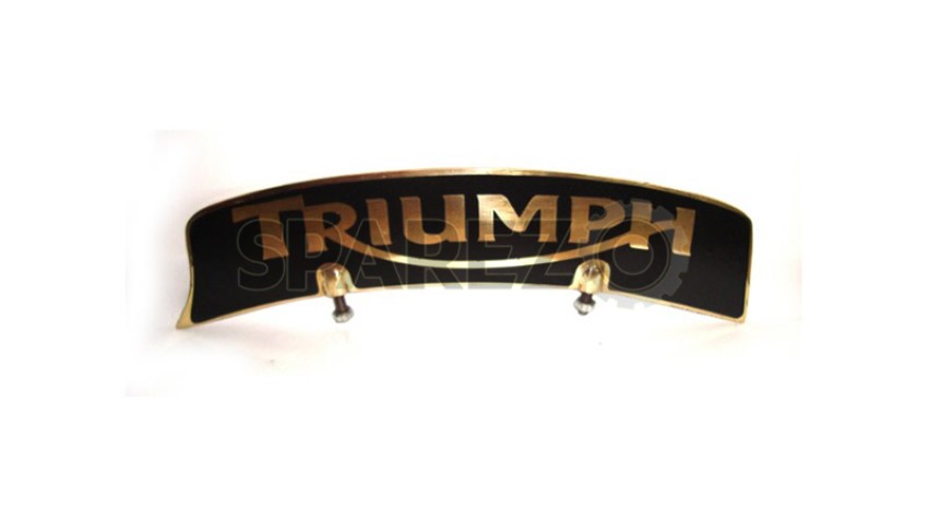 NEW TRIUMPH FRONT MUDGUARD NUMBER PLATE BRASS CHROME 