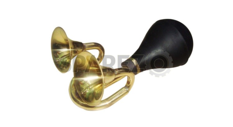 Universal Small Double Brass Horn Car, Bike, Bicycle, Pedal Car, Motor Scooter - SPAREZO