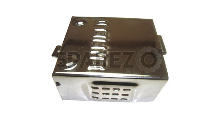 8 Volt Battery Cover Chromed With Enfield Logo - SPAREZO
