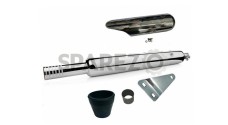 Royal Enfield Classic 500 350 Punjab Dholki Exhaust Silencer and Heat Shield Chrome - SPAREZO