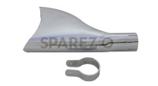 Vintage Universal Royal Enfield Exhaust Silencer Fish Tail end 350cc Cap - SPAREZO