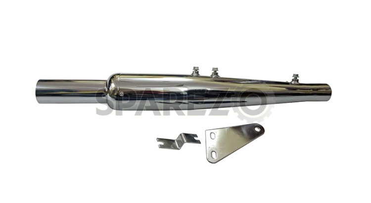 AEW Goldstar W/B Chromed Exhaust Silencer For Royal Enfield - SPAREZO