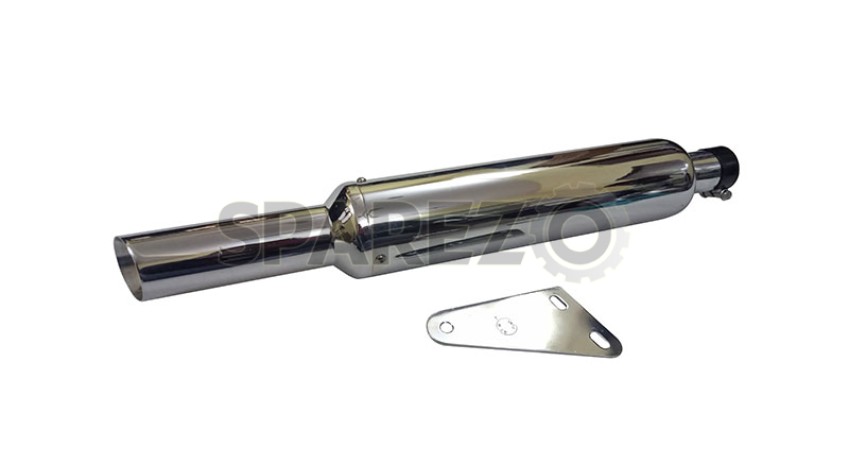 AEW Short Bottle Chromed Exhaust Silencer For Royal Enfield - Sparezo