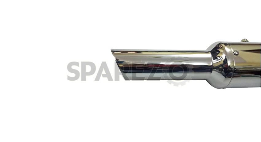 AEW Short Bottle Chromed Exhaust Silencer For Royal Enfield - Sparezo