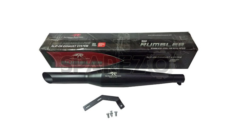 Royal Enfield Classic 500cc Red Rooster SS Exhaust Silencer Black - SPAREZO