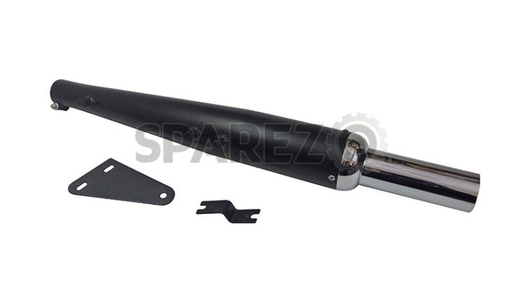 Royal Enfield Classic 350cc 500cc Goldstar Wild Boar Black Exhaust Silencer - SPAREZO