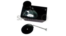 Royal Enfield Black Painted Air Filter Box With Stud & Plate - SPAREZO