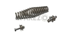 New BSA M20 M21 Fork Girder Spring Chrome With Top & Bottom Fitting Nuts - SPAREZO