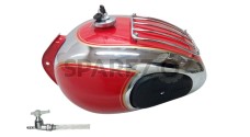 Royal Enfield Chrome Red Petrol Tank With Grill and Knee Pad