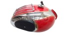 Royal Enfield Chrome Red Petrol Tank With Grill and Knee Pad - SPAREZO