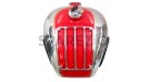 Royal Enfield Chrome Red Petrol Tank With Grill and Knee Pad - SPAREZO