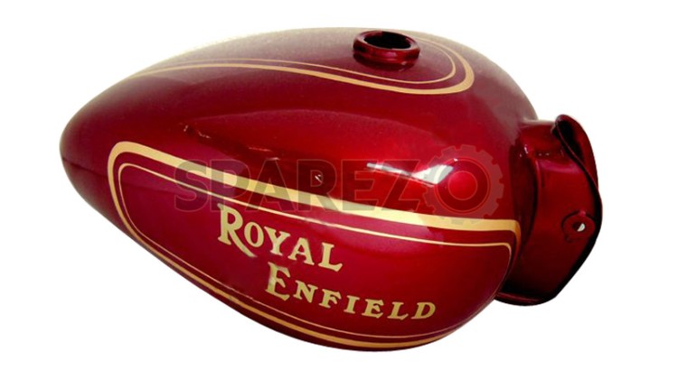 Royal Enfield Fuel Tank 25 Liters With Gold Hand Paint Lining  - SPAREZO