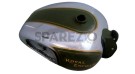 Royal Enfield Big Fuel Tank in Chrome and Battle Green Color With Knee Pads - SPAREZO
