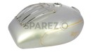 Royal Enfield Fuel Tank 22 L In Silver With Chrome Grill And Hand Paint Lining - SPAREZO