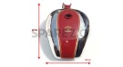 Royal Enfield Customized Red and Chrome Tank With Kneepad - SPAREZO